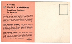 Eisenhower, Anderson Illinois Postcard