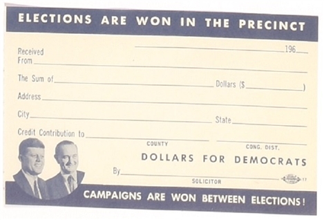 Kennedy, Johnson Dollars for Democrats