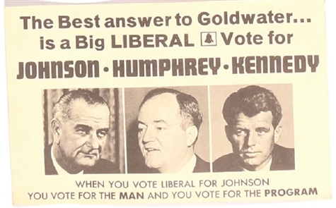 Johnson, Kennedy New York Coattail Card