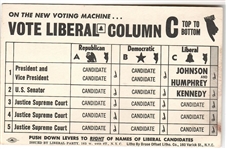 Johnson, Kennedy New York Coattail Card