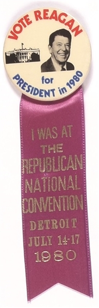 Vote Reagan Convention Pin and Ribbon