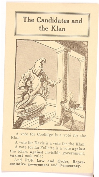 LaFollette the Candidates and the Klan