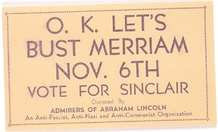 Vote for Sinclair Bust Merriam