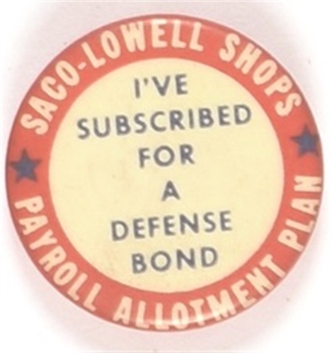 Sacco-Lowell Shops Defense Bond