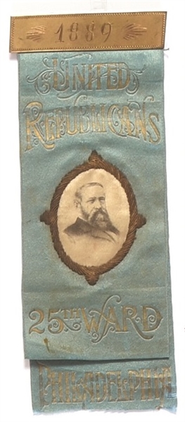 Benjamin Harrison 25th Ward Ribbon