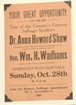 Suffrage Meeting Albany, NY Handbill