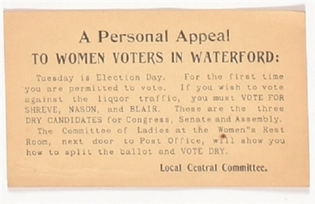 Womans First Vote Vs. Liquor Waterford Card