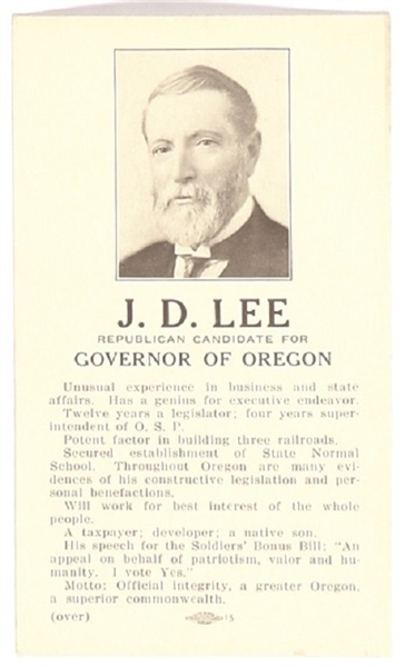 J.D. Lee for Governor of Oregon
