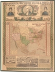Ornamental Map of United States and Mexico