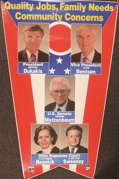 Dukakis Ohio Coattail Poster