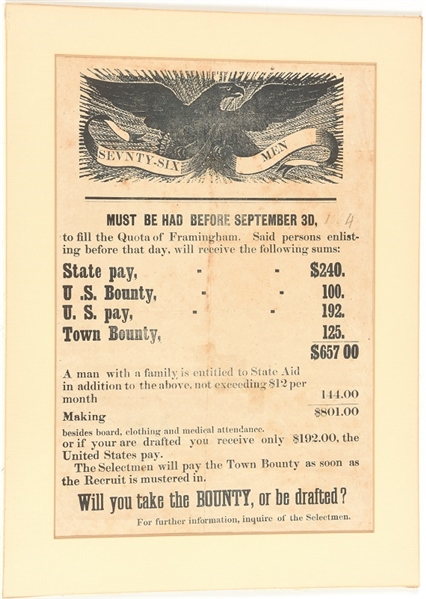 Civil War Bounty Poster