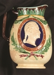 Lincoln and Washington Majolica Pitcher
