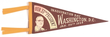 Smaller Size Truman Inaugural Pennant