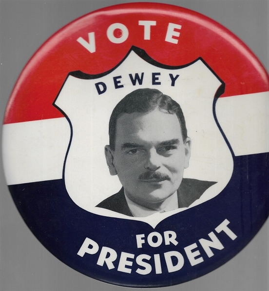 Tom Dewey 9 Inch Shield Celluloid