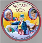 McCain, Palin Uncle Sam 6 Inch Pin