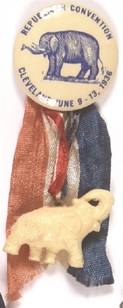 Landon 1936 Republican Convention Pin, Ribbon