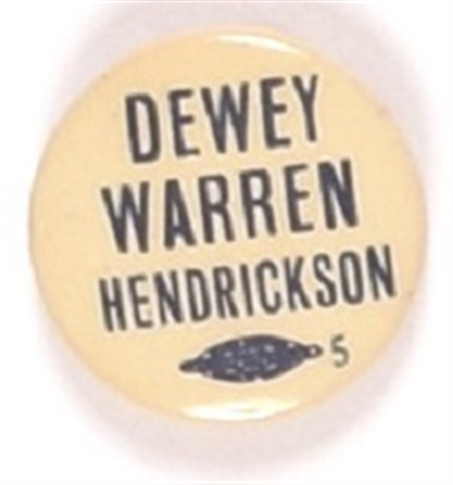 Dewey, Warren and Hendrickson New Jersey Coattail