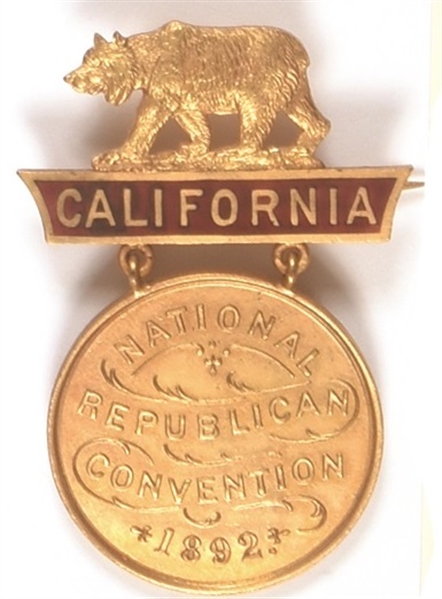 Harrison California 1892 Convention Medal