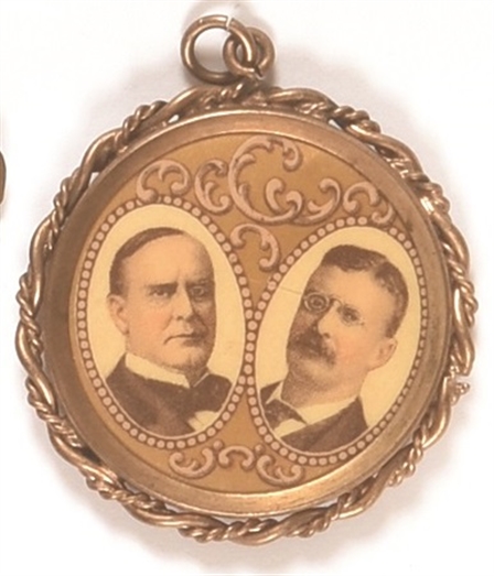 McKinley, Roosevelt Gold Filigree Jugate