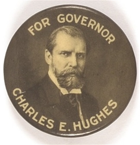 Hughes for Governor Black and White Celluloid