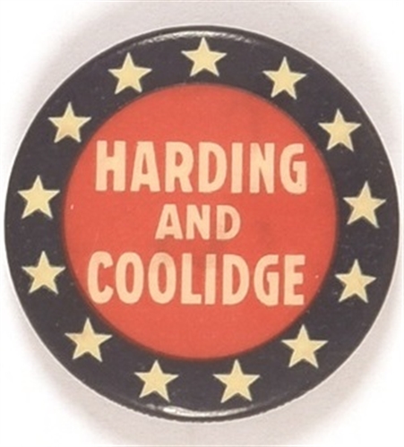 Harding and Coolidge Border of Stars Celluloid