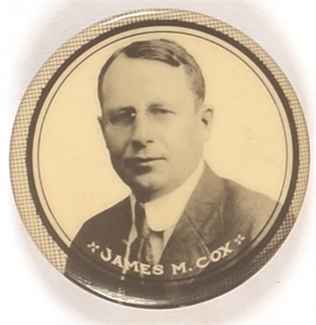 James M. Cox Scarce 1920 Pin