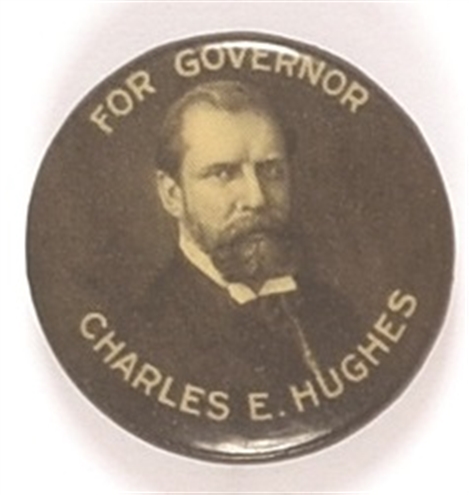 Hughes for Governor Black and White Pin