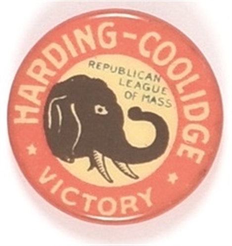 Harding, Coolidge Massachusetts Victory Pin