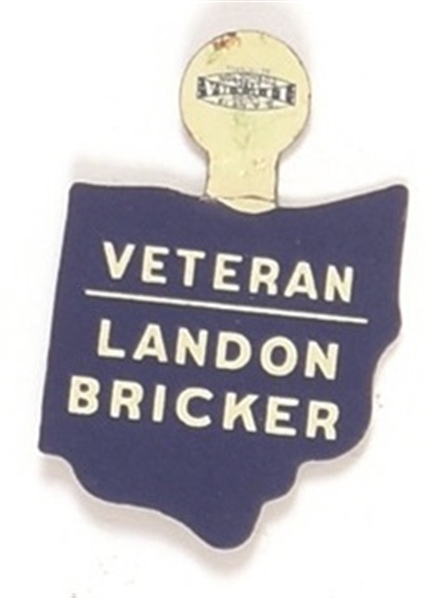 Veteran for Landon, Bricker Ohio Coattail Pin