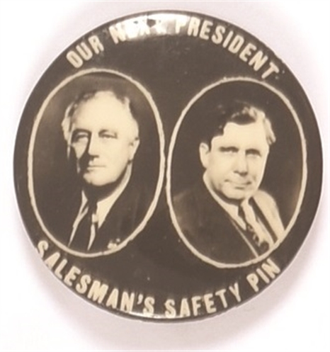 Roosevelt, Willkie Salesmans Sample Pin