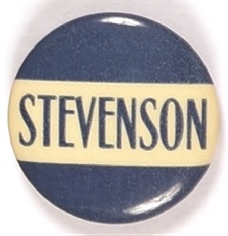 Adlai Stevenson Blue and White Celluloid