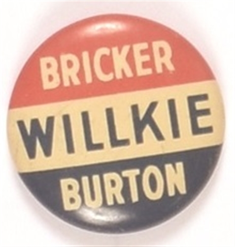 Willkie, Bricker, Burton Ohio Coattail
