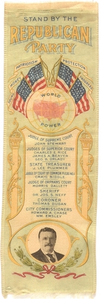 Roosevelt World Power Pennsylvania Coattail Ribbon