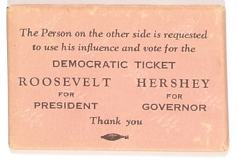 Roosevelt, Hershey Illinois Coattail Mirror