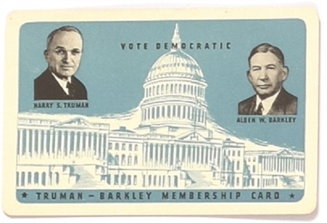 Truman, Barkley Membership Card