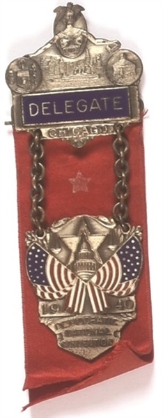 Roosevelt 1940 Delegate Badge