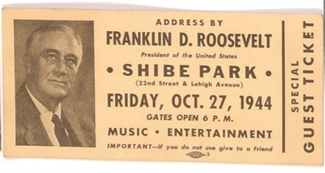 FDR Shibe Park, Philadelphia, Rally Ticket