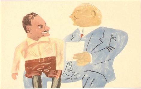 Dewey and Hoover Postcard by Ben Shahn