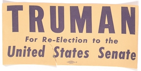 Truman Re-Election Missouri Senate Sticker
