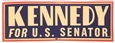 John F. Kennedy for US Senator Bumper Sticker