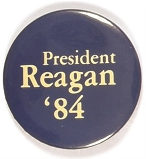 President Reagan Blue and White Celluloid