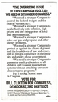 Clinton for Congress Arkansas Campaign Card