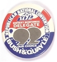 Bush, Quayle Convention Scratch-Off Pin
