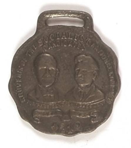 Debs, Seidel 1912 Socialist Fob Jugate