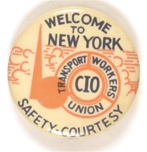New York Worlds Fair Transport Workers Union Pin