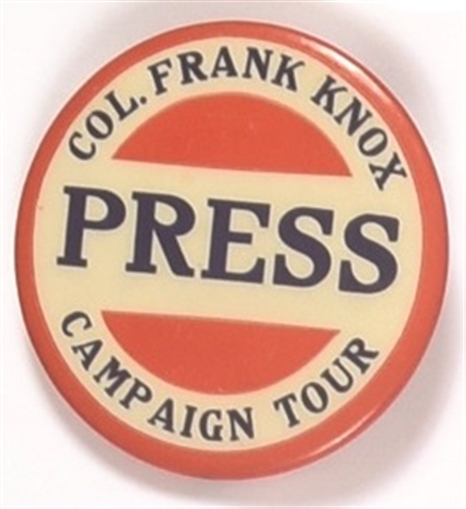Col. Frank Knox Press Badge