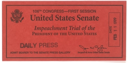 Clinton Impeachment Trial Ticket