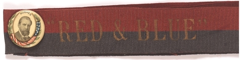 Hughes Pin, Red and Blue Ribbon