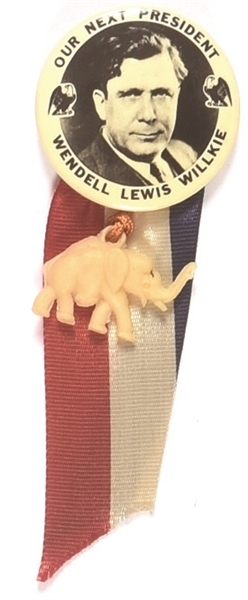 Willkie Our Next President Pin, Ribbon
