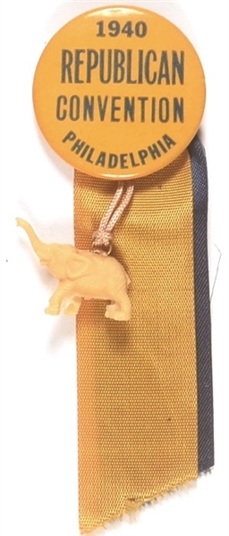 Willkie 1940 Convention Pin, Ribbons